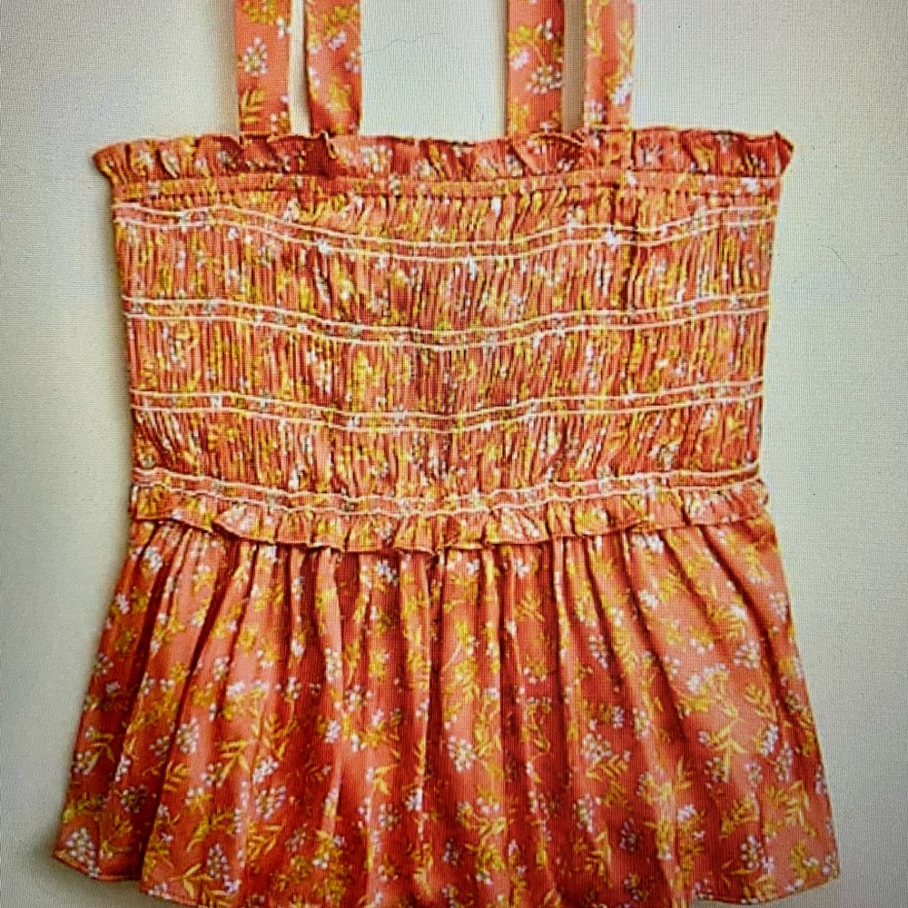 NWT J Crew Smocked featherweight satin tank